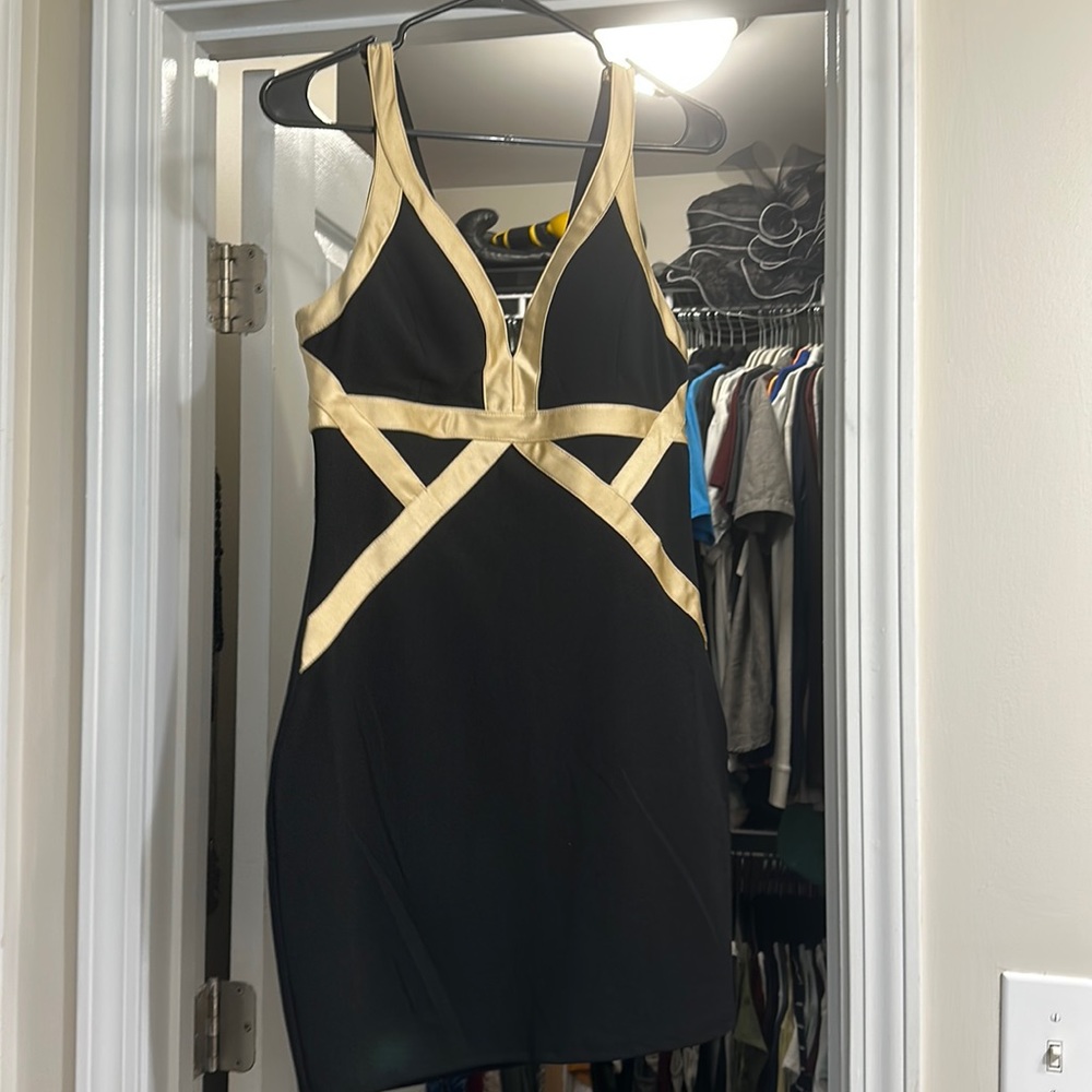 Short black/gold dress size large